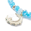 3Pcs 3 Style Moon & Sun & Star Alloy Enamel Charm Stretch Bracelets Set with Glass for Women BJEW-JB08007-6