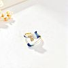 Brass Micro Pave Cubic Zirconia Cuff Open Rings WG78245-03-1