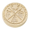 Christmas Series Wax Seal Brass Stamp Head AJEW-M037-01G-28-2