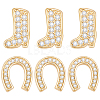 8Pcs 2 Styles Brass Micro Pave Cubic Zirconia Beads KK-BBC0024-70-1