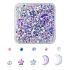 12Pcs 4 Style Moon & Star Transparent Spray Painted Glass Beads GLAA-FS0001-67-1