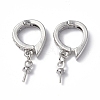 Brass Micro Pave Clear Cubic Zirconia Twister Clasps KK-P223-39P-2
