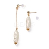 ABS Plastic Imitation Pearl Asymmetrical Earrings EJEW-JE04426-2