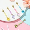 Star Glass & Seed Beads Pendant Decoration HJEW-JM02111-2