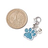 10Pcs 10 Colors Glitter Dog Paw Print Alloy Enamel Pendant Decoration HJEW-JM02272-4