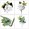 CRASPIRE 2Pcs 2 Style Cloth Flower Boutonniere Brooch AJEW-CP0001-58A-3