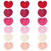 Fingerinspire 18Pcs 6 Colors Heart Handmade Crochet Cotton Appliques AJEW-FG0002-47-1