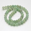 Frosted Round Natural Green Aventurine Bead Strands G-J338-05-8mm-2