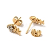 Rhinestone Fishbone Stud Earrings with 316 Surgical Stainless Steel Pins EJEW-A081-13G-02-2