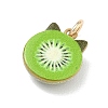 Animal Theme Brass Enamel Pendants KK-CBAE20A-02D-G-2