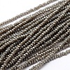 Faceted Rondelle Full Rainbow Plated Electroplate Glass Beads Strands EGLA-M004-2mm-A13-1