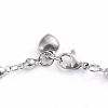 304 Stainless Steel Link Chain Anklets AJEW-G026-03P-2