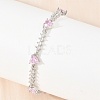 Brass Pave Cubic Zirconia Heart Link Chain Bracelets for Women KK-CBA68DA-10P-02-3