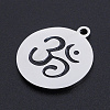 201 Stainless Steel Etched Pendants STAS-N090-JN814-2