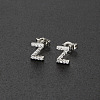 Brass Micro Pave Clear Cubic Zirconia Stud Earrings FS-WGC2F12-26-1