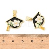 Graduation Season Brass Enamel Pendants KK-CBAF2EC-03G-C-4