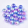 Rainbow ABS Plastic Imitation Pearl Beads OACR-Q174-10mm-06-1