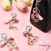 Resin & Acrylic & Faux Suede Tassel Keychain KEYC-YW00125-01-5