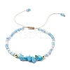 3Pcs 3 Style Natural Mixed Gemstone Chips & Glass Seed Braided Bead Bracelets Sets BJEW-JB09573-3