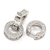 925 Sterling Silver Micro Pave Clear Cubic Zirconia Fold Over Clasps STER-U001-20P-2