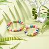 Square Resin Beaded Bracelet Sets for Mother and Kid BJEW-JB06784-2