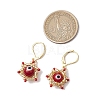 Star of David & Evil Eye Handmade Glass Seed Beads Leverback Earrings EJEW-MZ00389-02-3