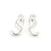 Silver Color Plated Alloy Letter Pendants PALLOY-J718-01S-S-1