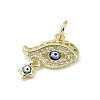 Real 18K Gold Plated Brass Micro Pave Cubic Zirconia Pendants KK-L209-069G-02-2