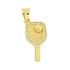 Rack Plating Brass Micro Pave Clear Cubic Zirconia Pendants KK-U021-08G-1