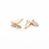 Brass Micro Pave Clear Cubic Zirconia Charms KK-S364-098-2