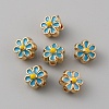 Light Gold Tone Alloy Enamel Beads ENAM-WH0057-43F-2