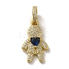 Rack Plating Brass Micro Pave Clear Cubic Zirconia Pendants KK-R158-02B-G-1