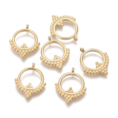 Ion Plating(IP) 304 Stainless Steel Open Back Bezel Pendants STAS-F256-051G-1