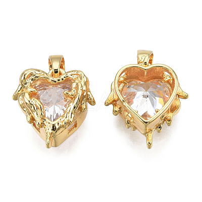 Brass Micro Pave Cubic Zirconia Charms KK-N233-404-1