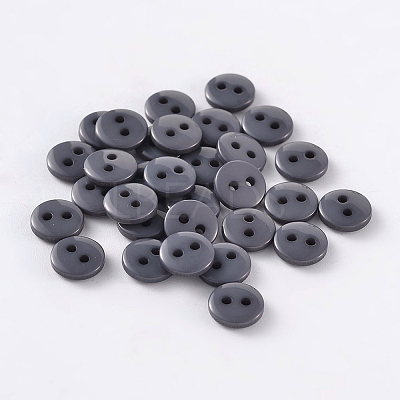 2-Hole Flat Round Resin Sewing Buttons for Costume Design BUTT-E119-20L-01-1