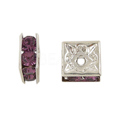 Brass Rhinestone Spacer Beads X1-RSB072-17S-1