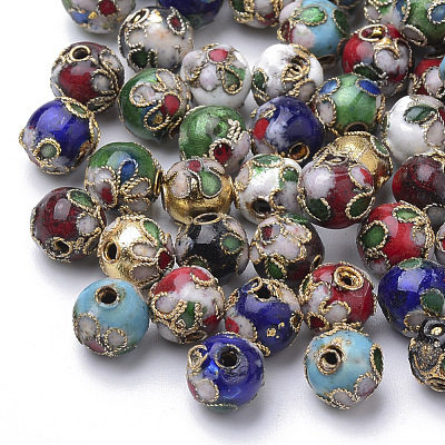 Handmade Cloisonne Beads X-CLB8mm-M-1