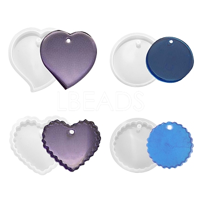 4Pcs 4 Style Pendant Silicone Molds DIY-LS0003-18-1