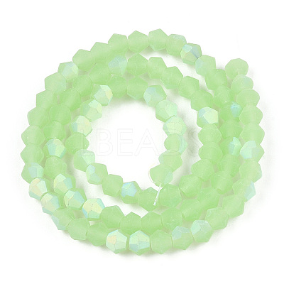 Imitation Jade Bicone Frosted Glass Bead Strands LS-EGLA-A039-J6mm-MB01-1