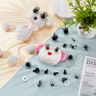 16 Sets 4 Style Plastic Doll Eye & Eyelashes DOLL-PH0001-33-1