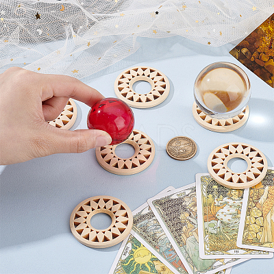 Wooden Crystal Sphere Display Stands WOOD-UN0001-18B-1