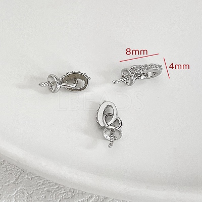 Brass with Cubic Zirconia Peg Bails PW-WG34797-02-1