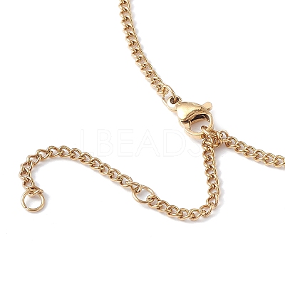 Stainless Steel Initial Letter Rectangle Pendant Necklace for Men Women NJEW-E090-01G-06-1