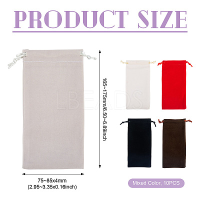 10Pcs Velvet Drawstring Pouches TP-TA0001-06A-1