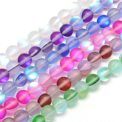 Synthetic Moonstone Beads Strands G-F142-8mm-M-1