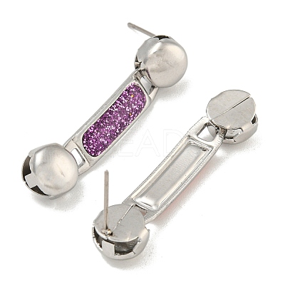 304 Stainless Steel Enamel Stud Earrings EJEW-S229-15P-03-1