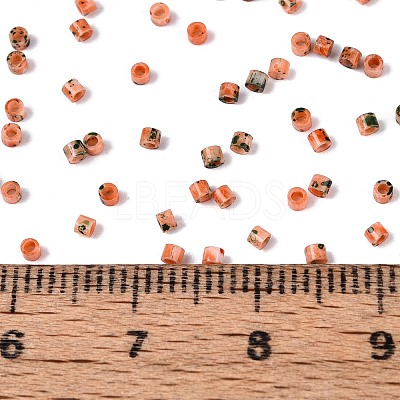 Spray Painted Picasso Cylinder Glass Seed Beads GLAA-T028-12A-03-1