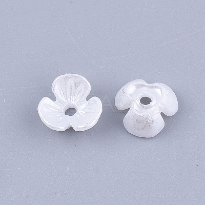 Resin Imitation Pearl Bead Caps RESI-T040-007A-1