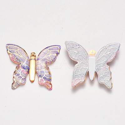 Transparent Acrylic Pendants X-TACR-R140-06G-1