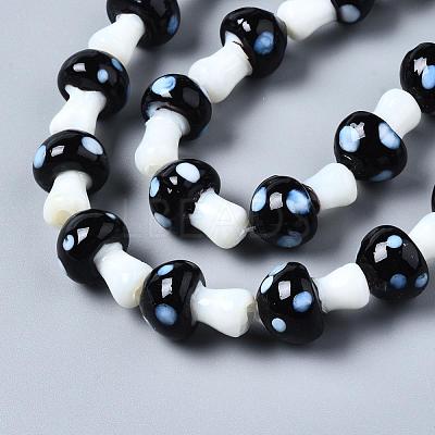 Mushroom Handmade Lampwork Beads Strands LAMP-R116-11-1